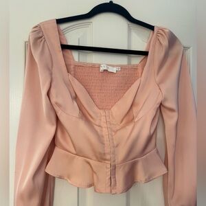 ASOS Blush Peplum Blouse